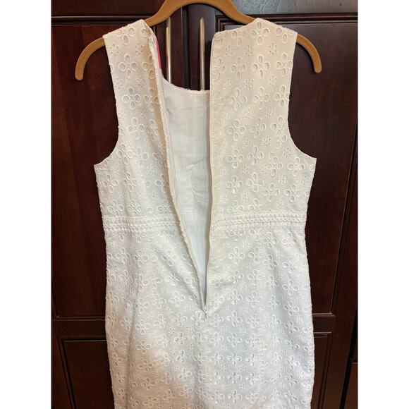Lily Pulitzer Railee Shift Dress Resort White Floral Eyelet Size 10 - Picture 4 of 11